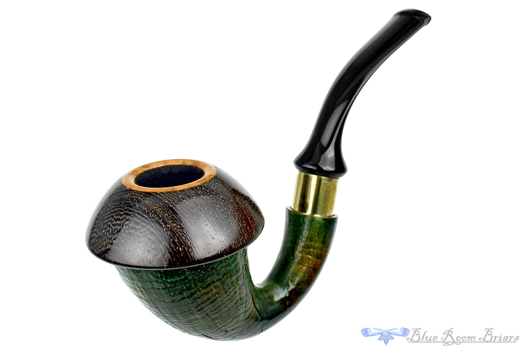 Blue Room Briars is proud to present this Johny Pipes Calabah 2021 Sandblast Calabash with Brass and Morta