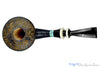 Blue Room Briars is proud to present this Joseph Skoda Pipe Bent Gecko Dublin Sitter with Brass, Turquoise, and Ivorite