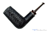 Blue Room Briars is proud to present this Bill Shalosky Pipe 532 Black Blast Brow Burner with Fordite and Brindle
