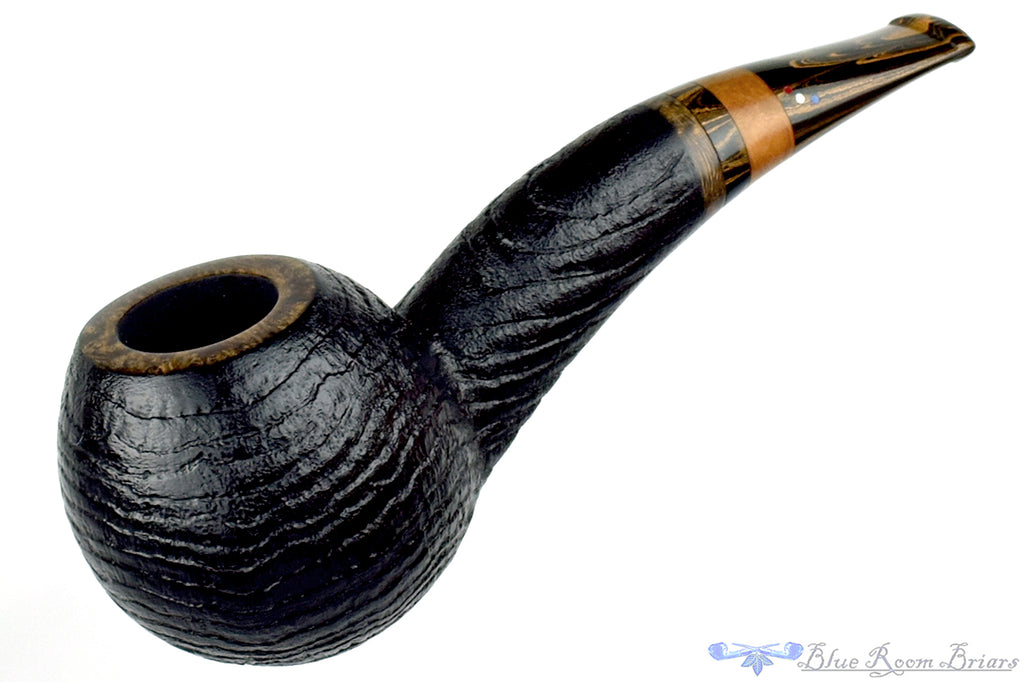 Blue Room Briars is proud to present this Dr. Bob Pipe (PPP) Black Blast Hawkbill with Briar and Brindle