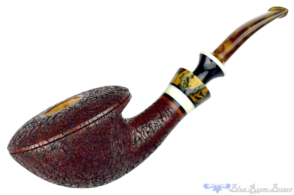 Blue Room Briars is proud to present this Joseph Skoda Pipe Gecko Saucer Wave with Acrylic and Tortoise Shell