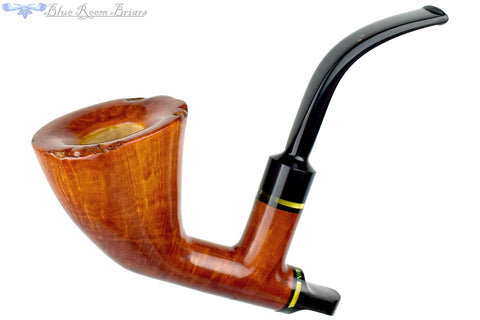 Joseph Skoda Pipe Cracked Shell Bent Apple with Brindle and Ivorite