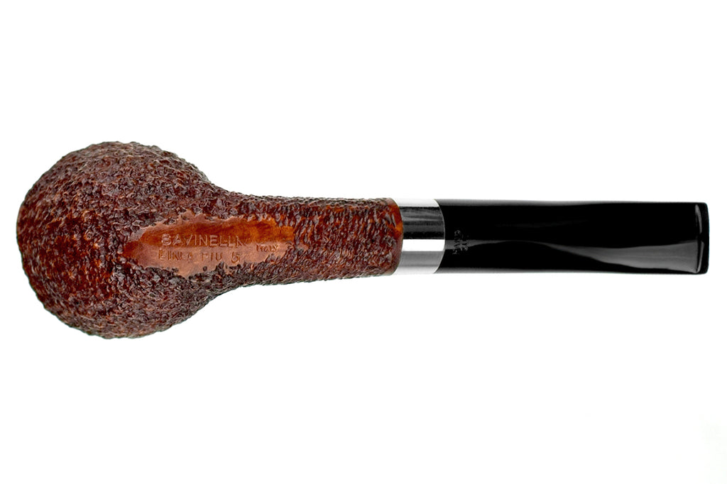 Blue Room Briars is proud to present this Savinelli Linea Piu 5 Rusticated Yachtsman (6mm Filter) with Silver UNSMOKED Estate Pipe