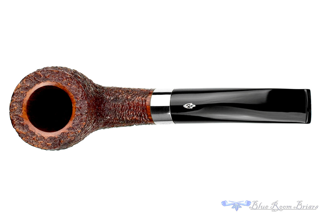 Blue Room Briars is proud to present this Savinelli Linea Piu 5 Bent Rusticated Billiard (6mm Filter) with Silver UNSMOKED Estate Pipe