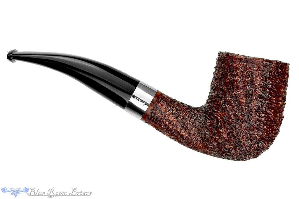 Blue Room Briars is proud to present this Savinelli Linea Piu 5 Bent Rusticated Billiard (6mm Filter) with Silver UNSMOKED Estate Pipe