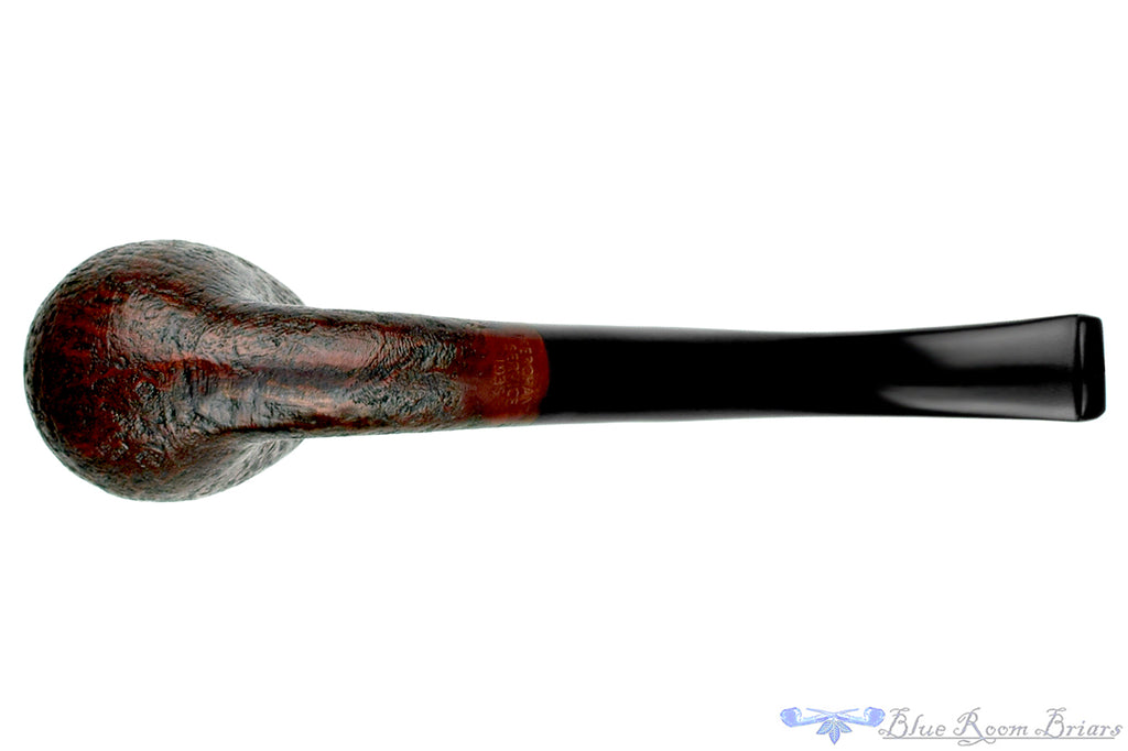 Blue Room Briars is proud to present this Merchant Service Pipe "1935" Sandblast Bent Billiard