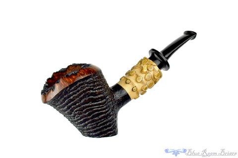 Dirk Heinemann Pipe Black Blast Cherrywood with Buddha Bamboo