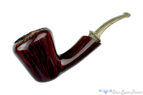 Bill Walther Pipe Tan Blast Snail with Jade Brindle