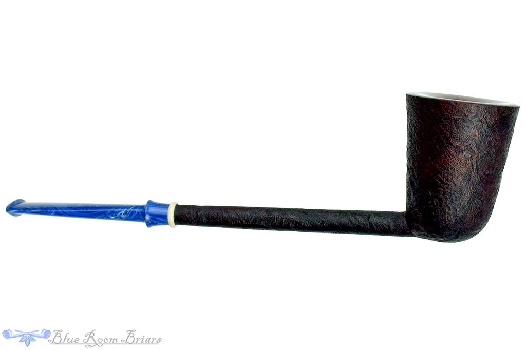 Blue Room Briars is proud to present this Scottie Piersel Pipe "Scottie" Sandblast Dublin with Ivorite and Brindle