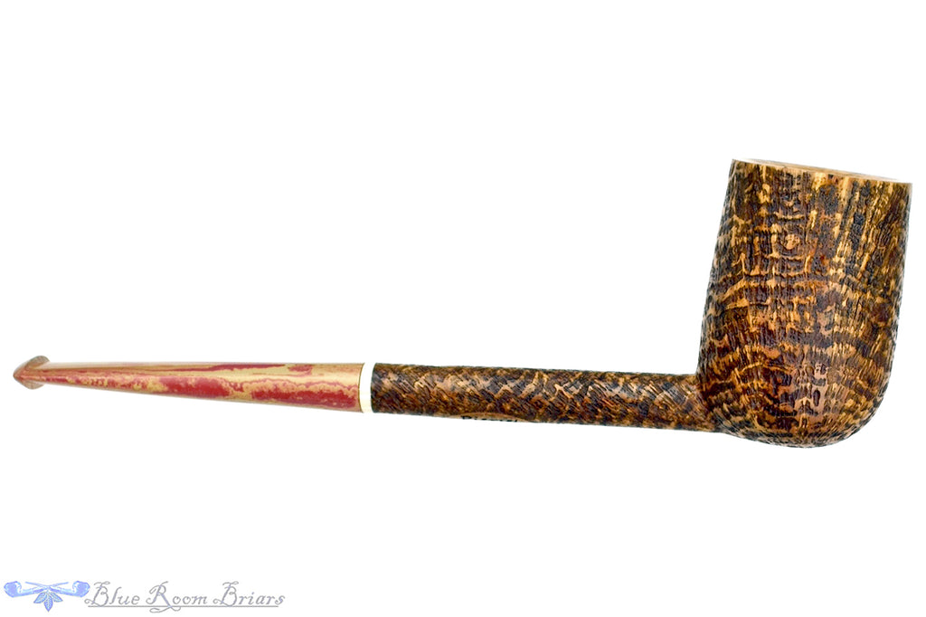 Blue Room Briars is proud to present this Scottie Piersel Pipe "Scottie" High-Contrast Blast Billiard with Ivorite and Brindle