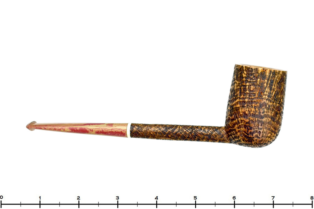 Blue Room Briars is proud to present this Scottie Piersel Pipe "Scottie" High-Contrast Blast Billiard with Ivorite and Brindle