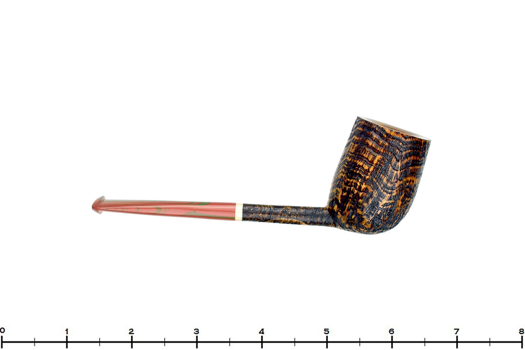 Scottie Piersel Pipe "Scottie" High-Contrast Sandblast Billiard with Ivorite and Brindle