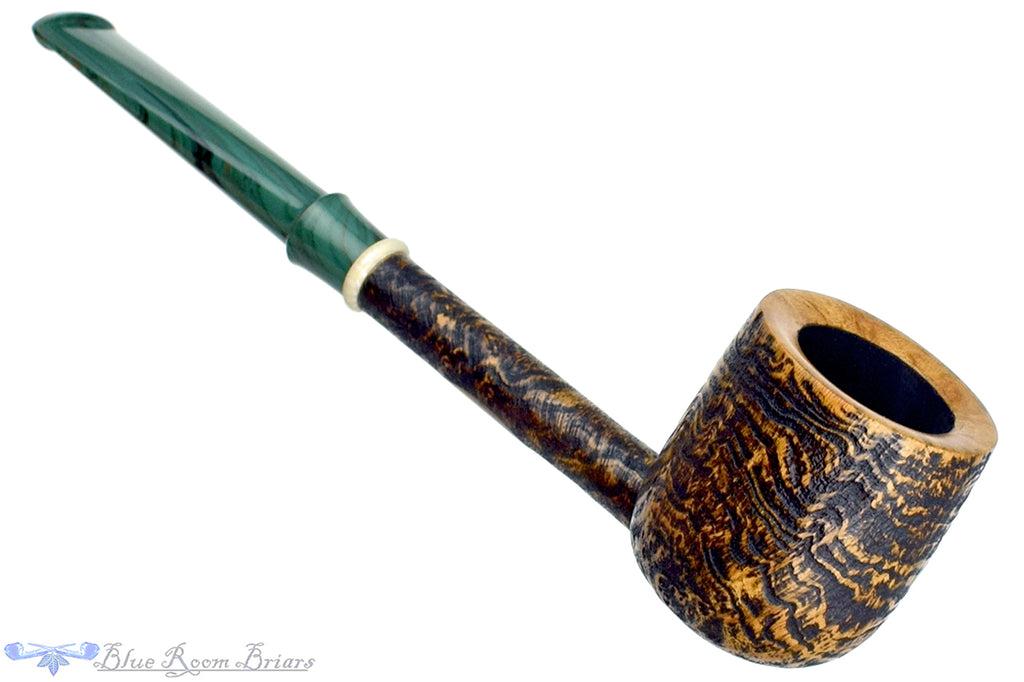 Blue Room Briars is proud to present this Scottie Piersel Pipe "Scottie" High-Contrast Ring Blast Pot with Ivorite and Brindle