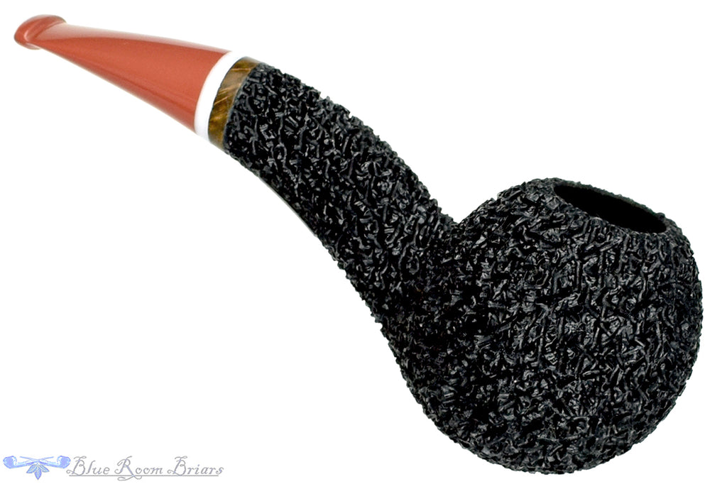 Blue Room Briars is proud to present this Dr. Bob Pipe Black Rusticated Hawkbill