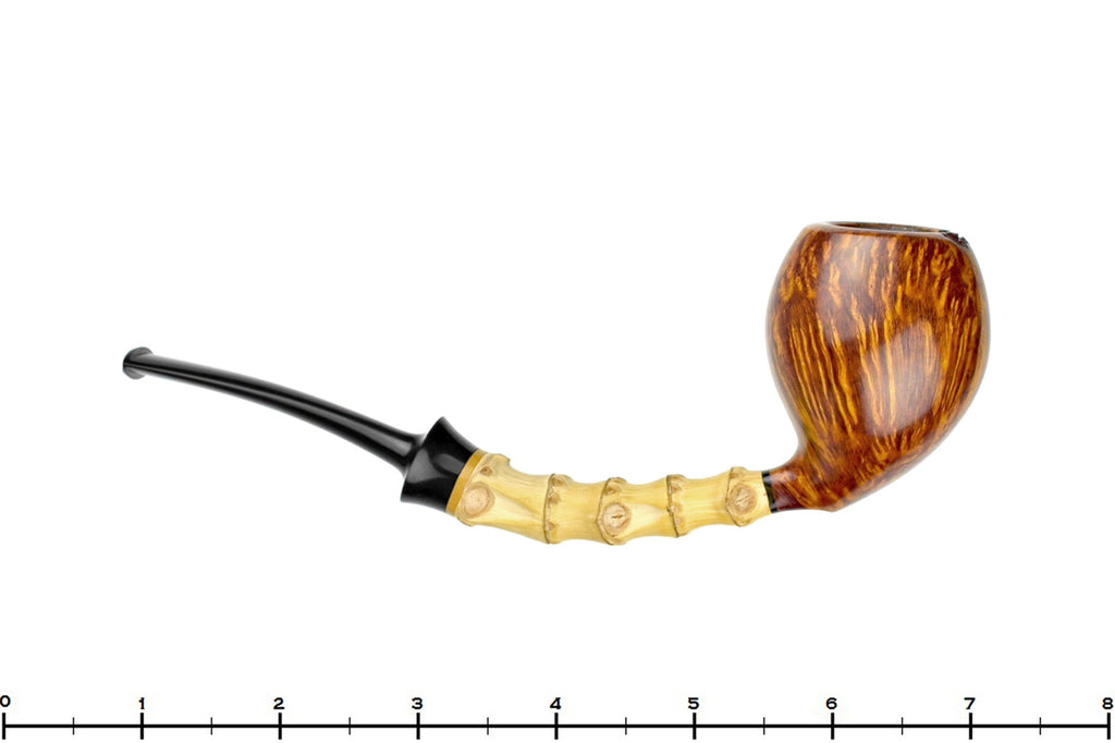 Blue Room Briars is proud to present this Jesek Pipe by Martin Paljesek Bent Bulb with Bamboo