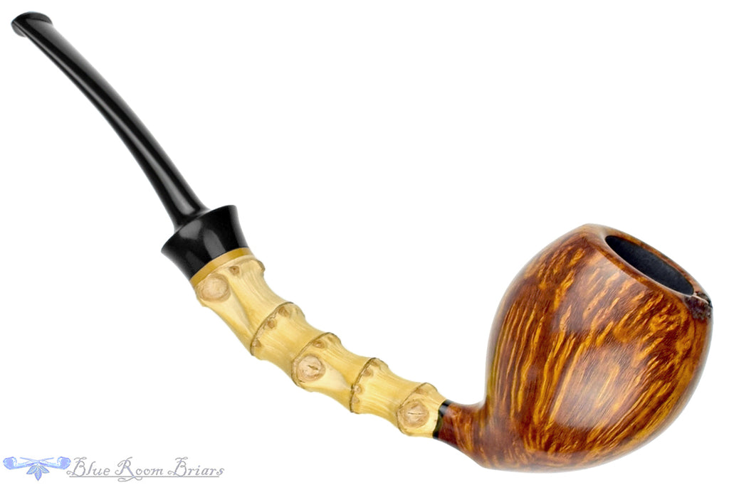 Blue Room Briars is proud to present this Jesek Pipe by Martin Paljesek Bent Bulb with Bamboo