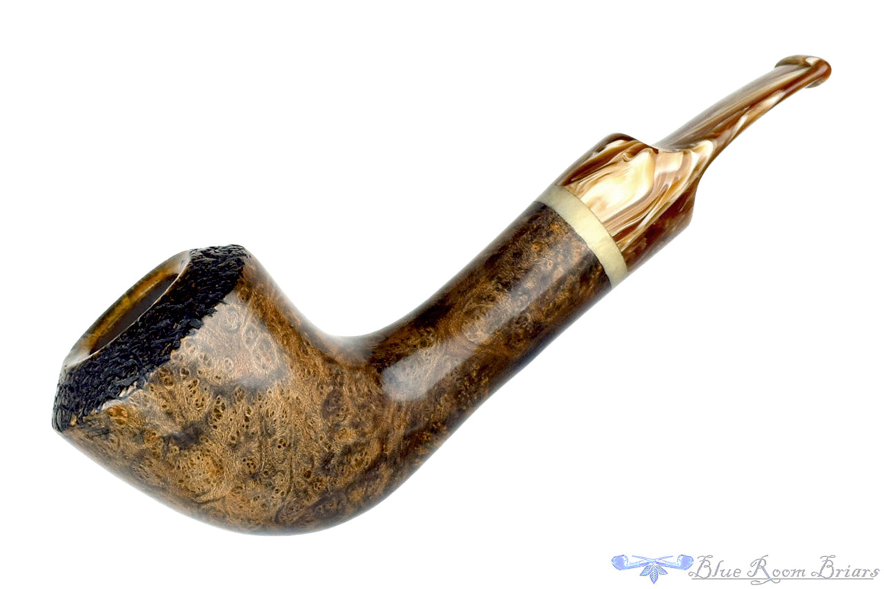 Ron Smith Pipe Partial Rusticated Horn with Acrylic – Blue Room Briars