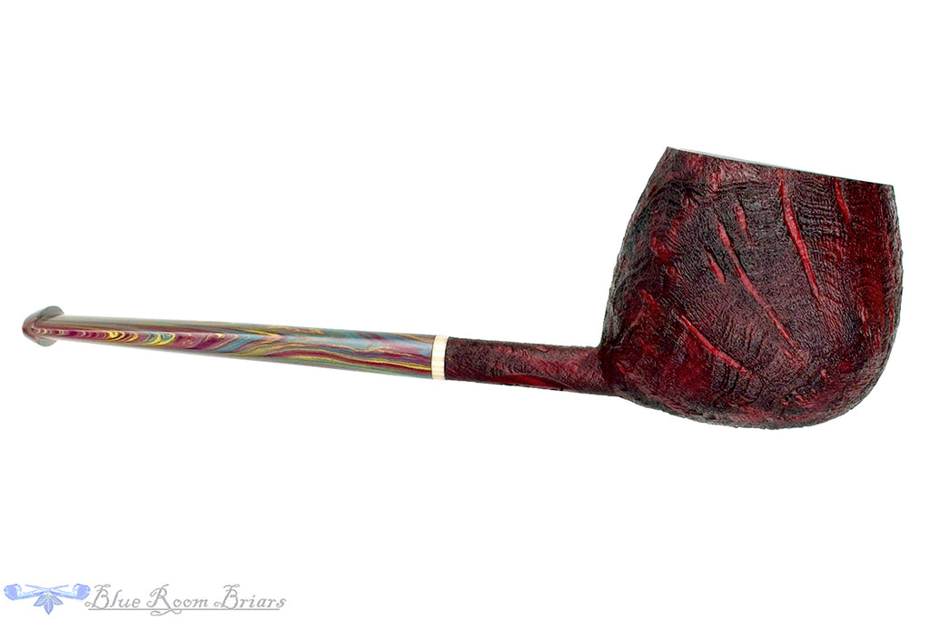 Blue Room Briars is proud to present this Scottie Piersel Pipe "Scottie" Sandblast Strawberry Wood Apple with Ivorite and Brindle