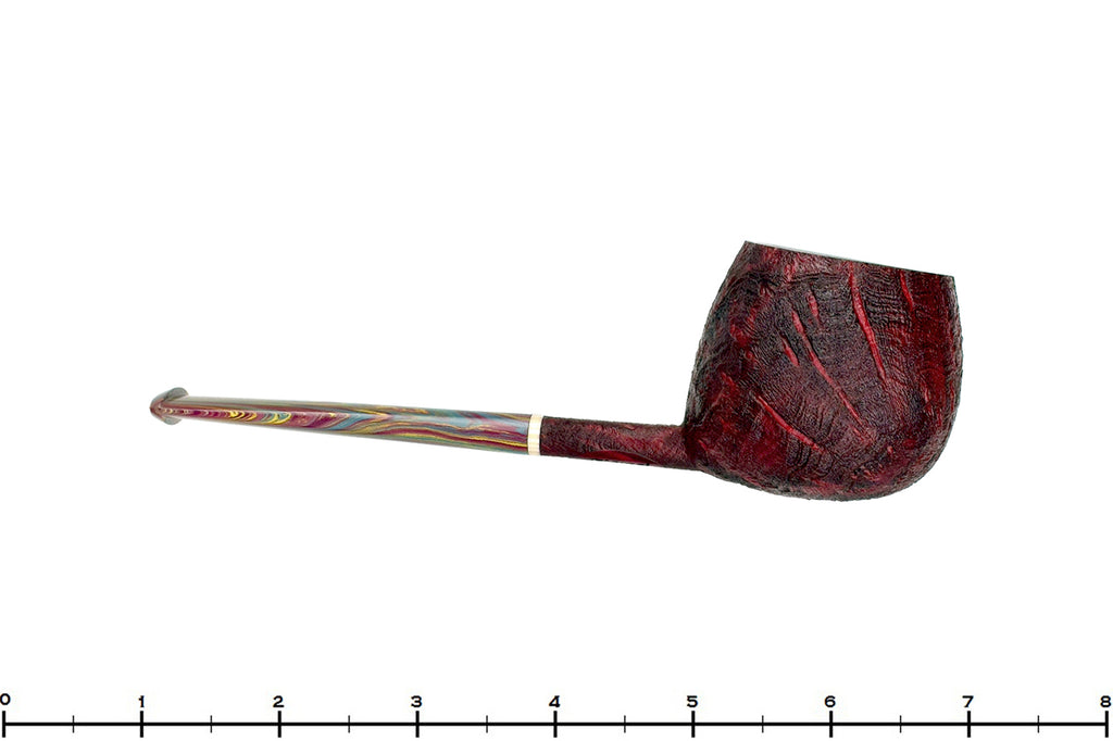 Blue Room Briars is proud to present this Scottie Piersel Pipe "Scottie" Sandblast Strawberry Wood Apple with Ivorite and Brindle