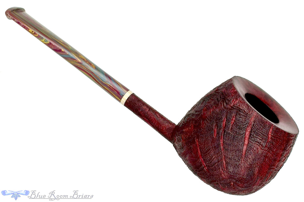 Blue Room Briars is proud to present this Scottie Piersel Pipe "Scottie" Sandblast Strawberry Wood Apple with Ivorite and Brindle