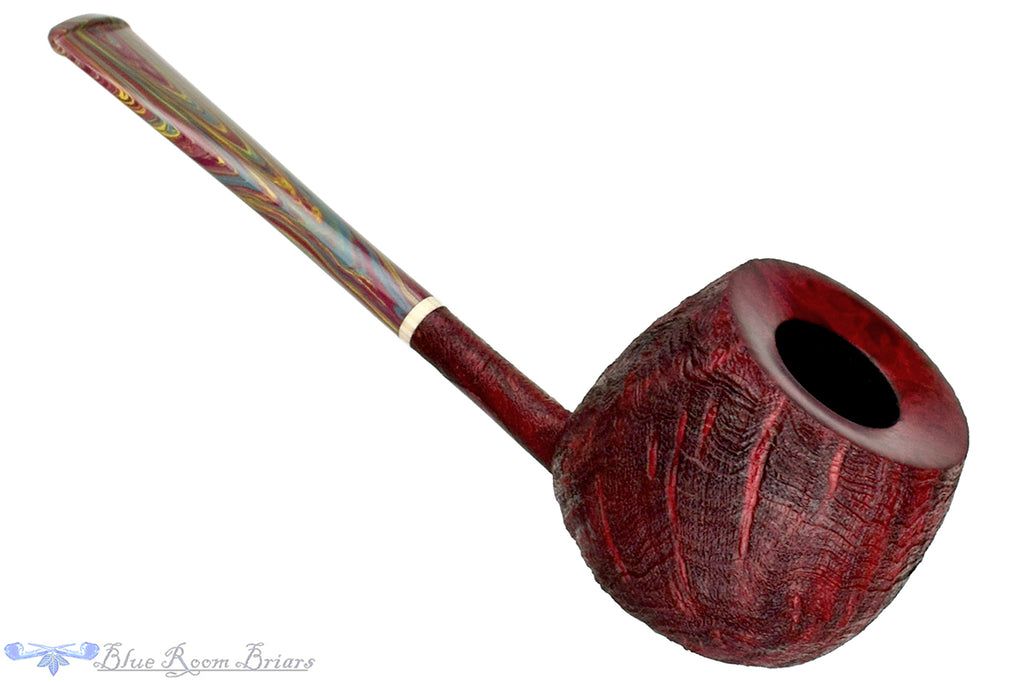 Blue Room Briars is proud to present this Scottie Piersel Pipe "Scottie" Sandblast Strawberry Wood Apple with Ivorite and Brindle