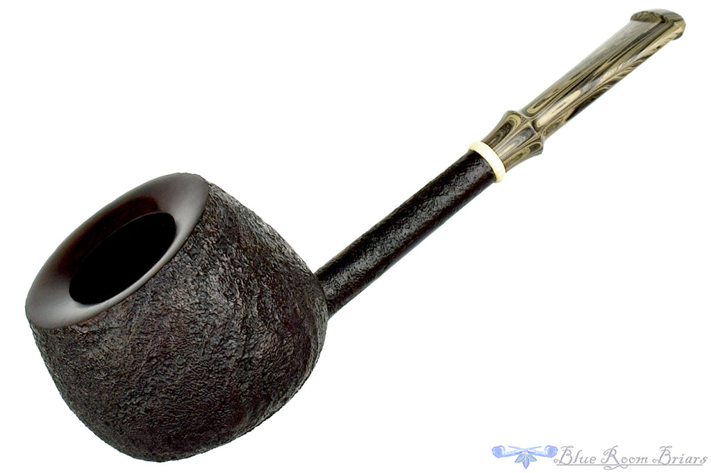 Blue Room Briars is proud to present this Scottie Piersel Pipe "Scottie" Sandblast Tomato with Ivorite and Brindle