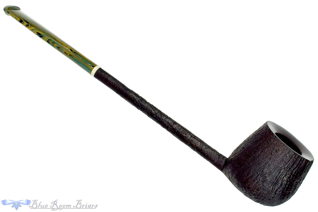 Blue Room Briars is proud to present this Scottie Piersel Pipe "Scottie" Sandblast Long Pencil Shank Apple with Ivorite and Brindle