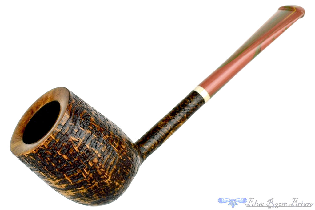 Scottie Piersel Pipe "Scottie" High-Contrast Sandblast Billiard with Ivorite and Brindle