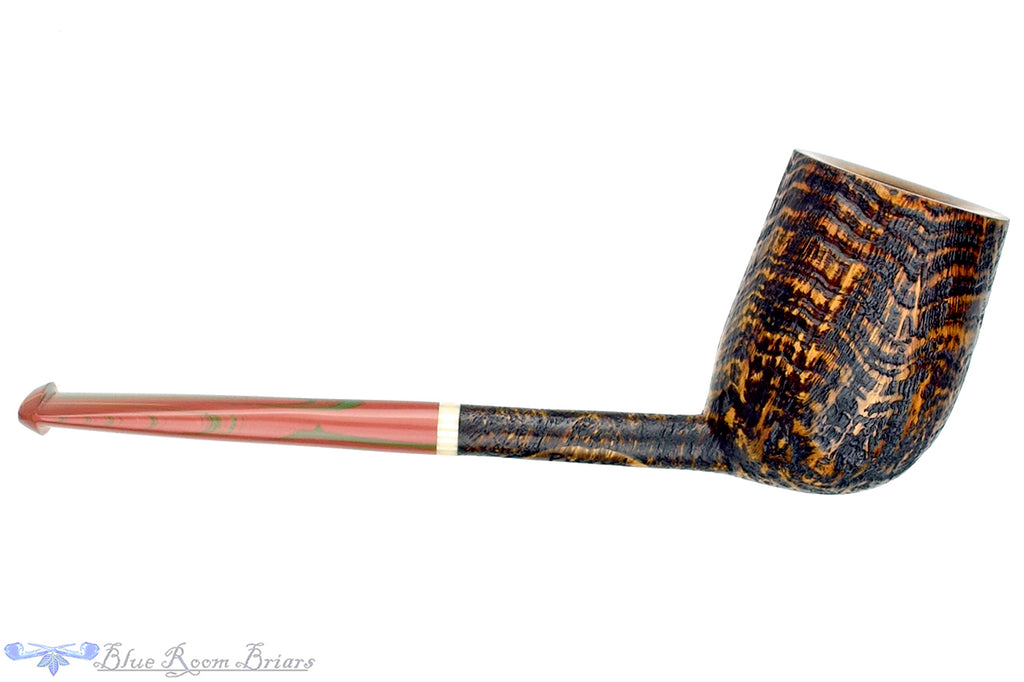 Scottie Piersel Pipe "Scottie" High-Contrast Sandblast Billiard with Ivorite and Brindle