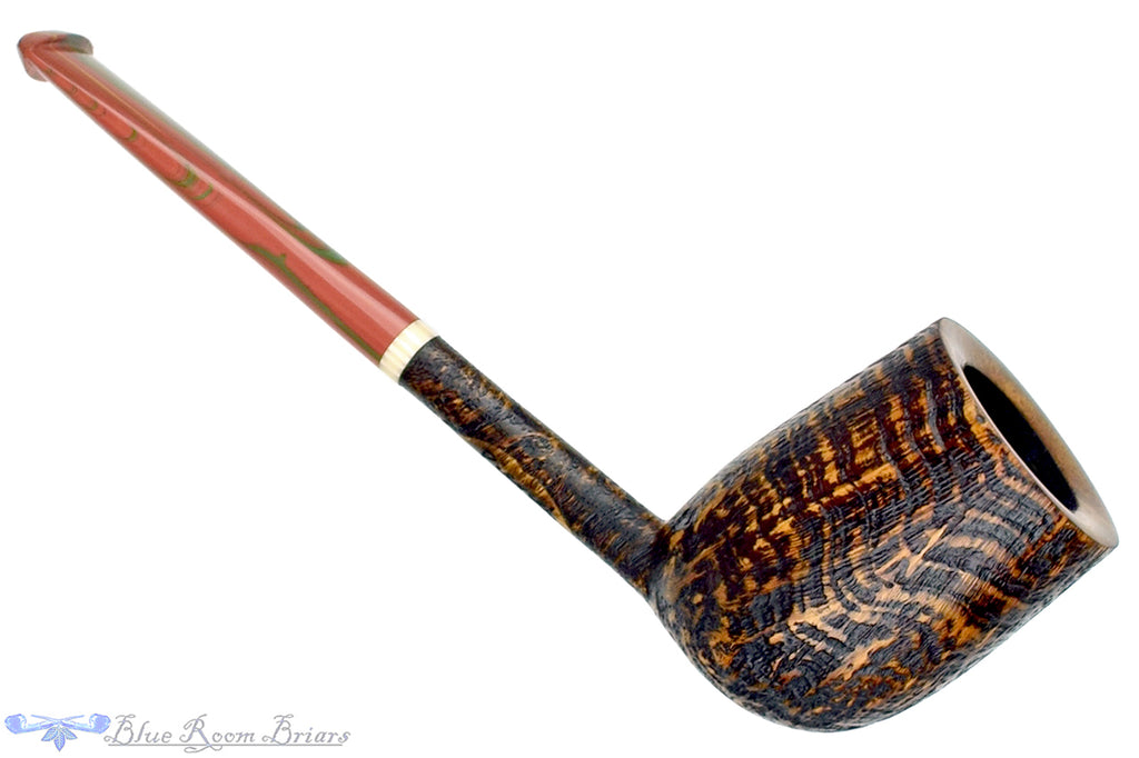 Scottie Piersel Pipe "Scottie" High-Contrast Sandblast Billiard with Ivorite and Brindle