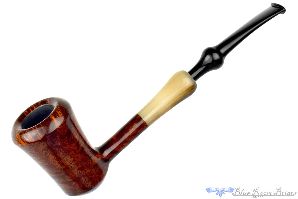 Blue Room Briars is proud to present this Nate King Pipe 772 High-Contrast 'Liberty' with Horn, Titanium, and Military Mount