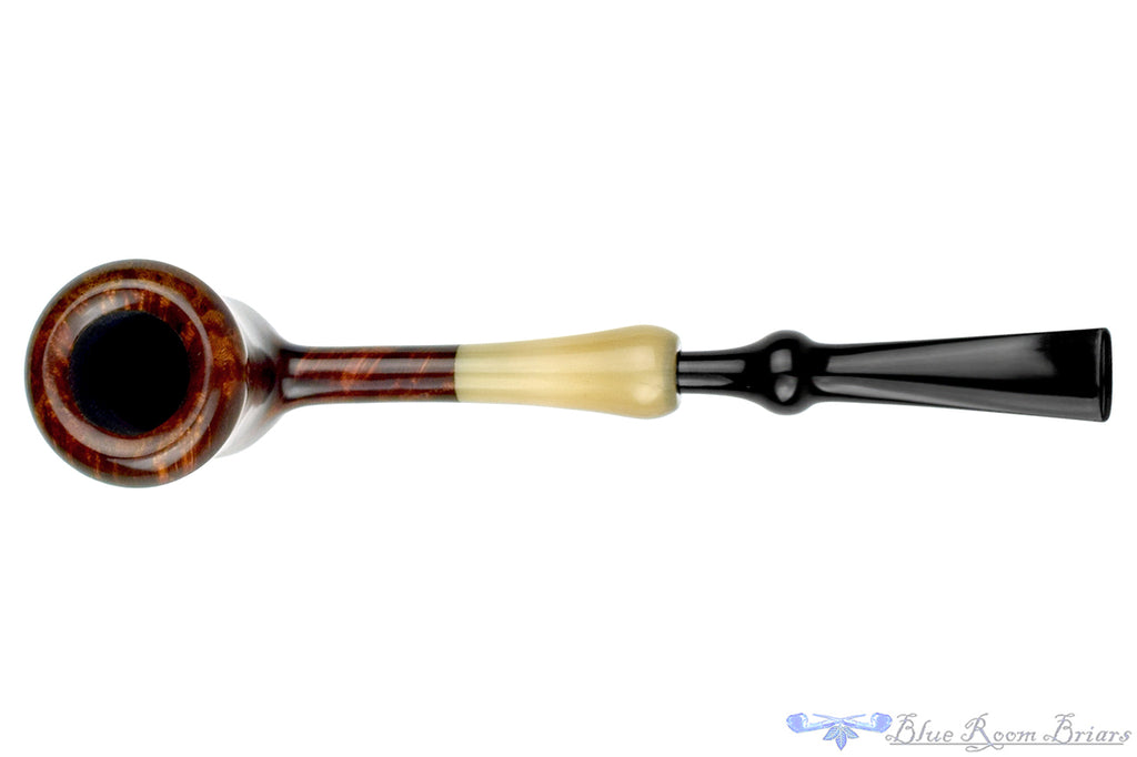 Blue Room Briars is proud to present this Nate King Pipe 772 High-Contrast 'Liberty' with Horn, Titanium, and Military Mount