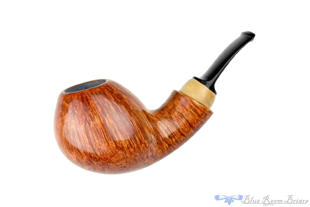 Blue Room Briars is proud to present this Jared Coles Pipe Bent Apple with Citrus Wood and 23K Gold Leaf