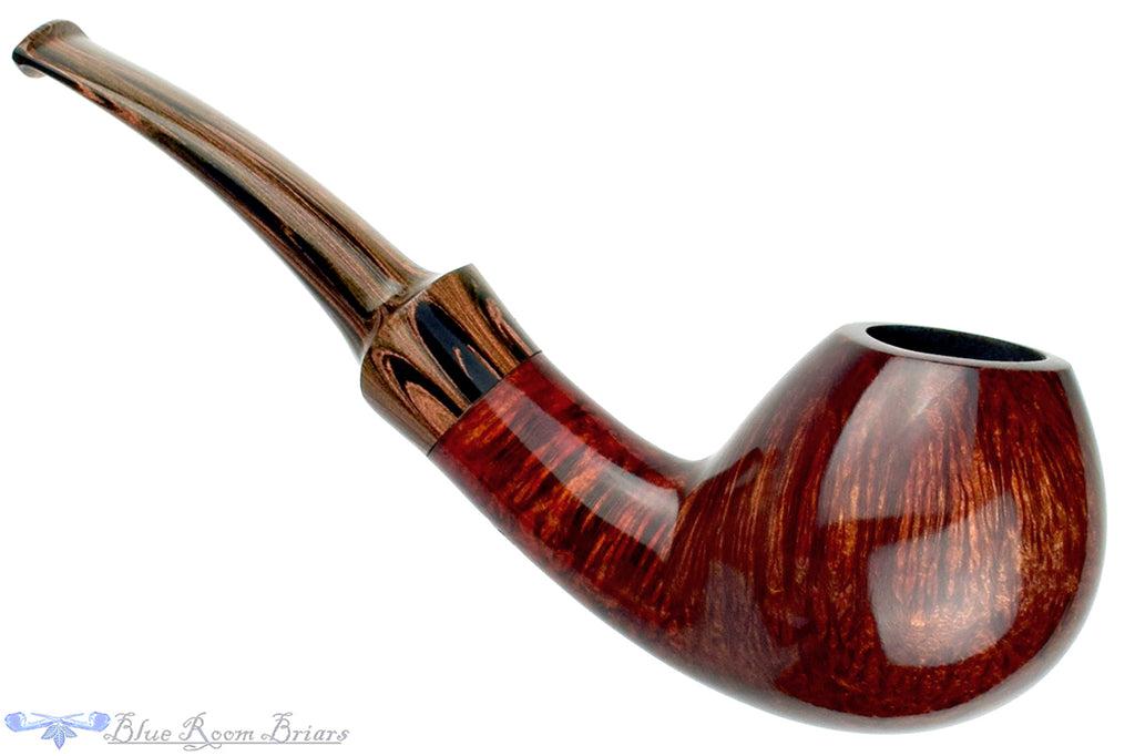 Blue Room Briars is proud to present this George Boyadjiev Pipe Bent Apple with Brindle