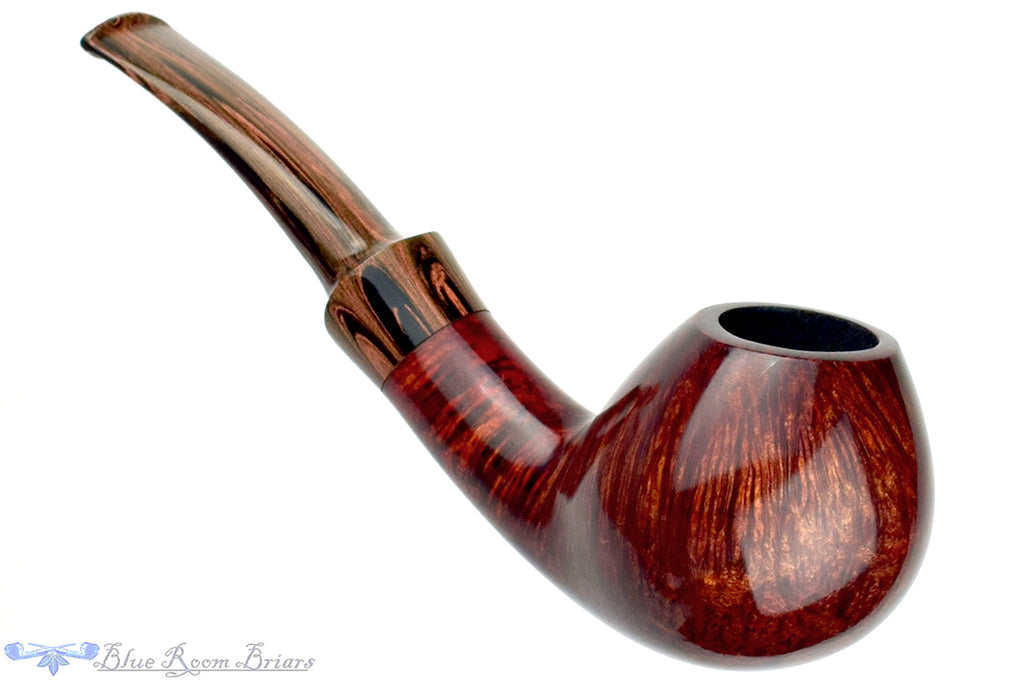 Blue Room Briars is proud to present this George Boyadjiev Pipe Bent Apple with Brindle