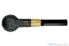Blue Room Briars is proud to present this Trey Rice Pipe Black Blast Crown Saddle Billiard with Buffalo Horn