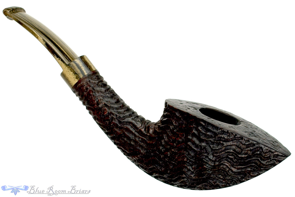 Blue Room Briars is proud to present this Andrea Gigliucci Pipe Bent Carved Black Dublin with Brindle