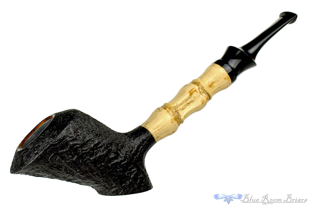 Blue Room Briars is proud to present this Dirk Heinemann Pipe Black Blast Cherrywood with Buddha Bamboo
