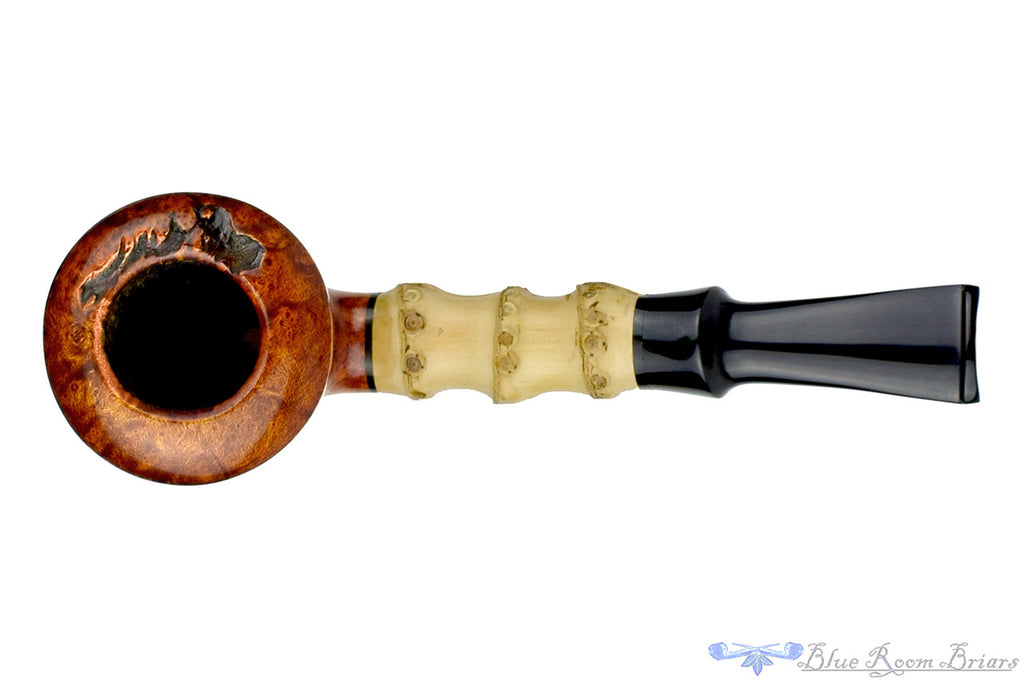 Blue Room Briars is proud to present this Michail Kyriazanos Pipe 1/4 Bent Bamboo Acorn with Plateau