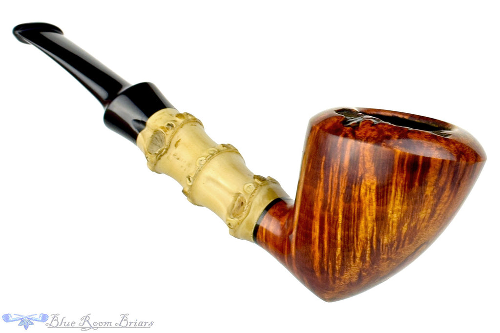 Blue Room Briars is proud to present this Michail Kyriazanos Pipe 1/4 Bent Bamboo Acorn with Plateau