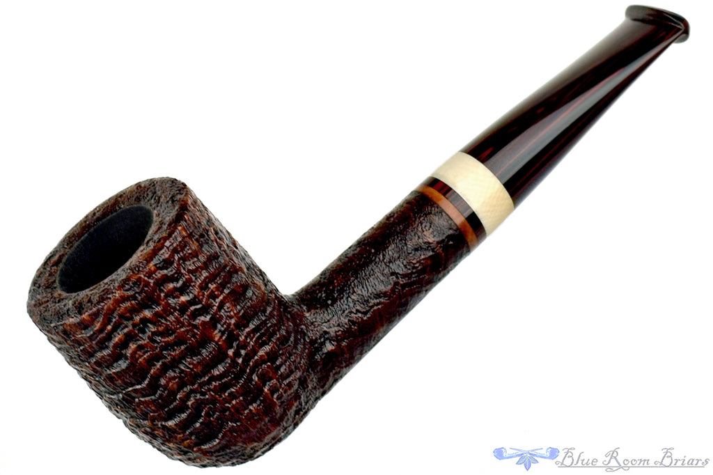 Blue Room Briars is proud to present this Bill Shalosky Pipe 618 Ring Blast Billiard with Ivorite and Brindle