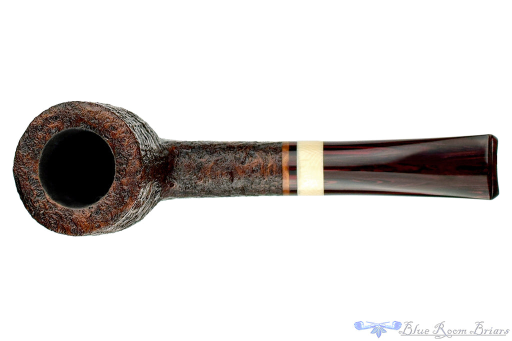 Blue Room Briars is proud to present this Bill Shalosky Pipe 618 Ring Blast Billiard with Ivorite and Brindle