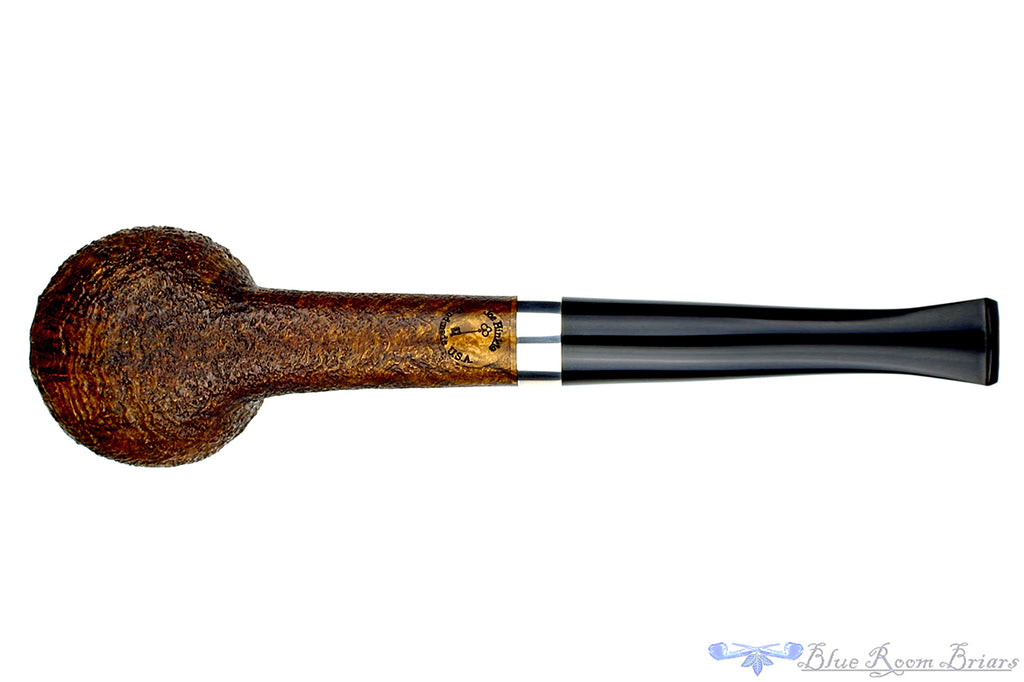 Joe Hinkle Pipe Magnum Sandblast Billiard with Silver Band and Plateau