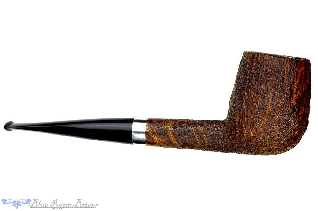 Joe Hinkle Pipe Magnum Sandblast Billiard with Silver Band and Plateau