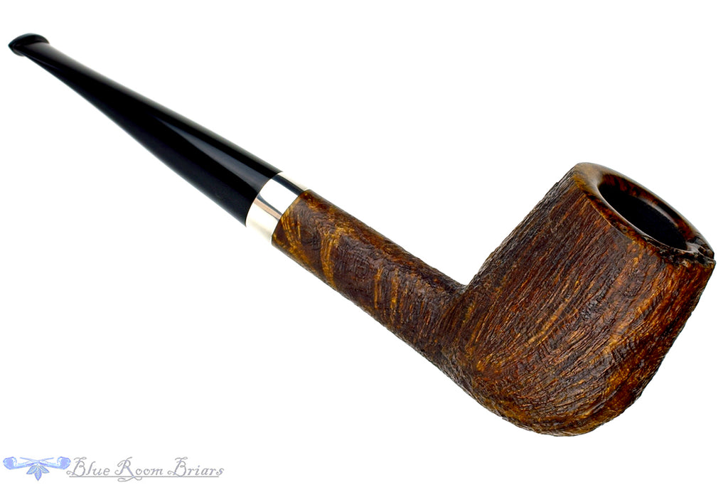 Joe Hinkle Pipe Magnum Sandblast Billiard with Silver Band and Plateau