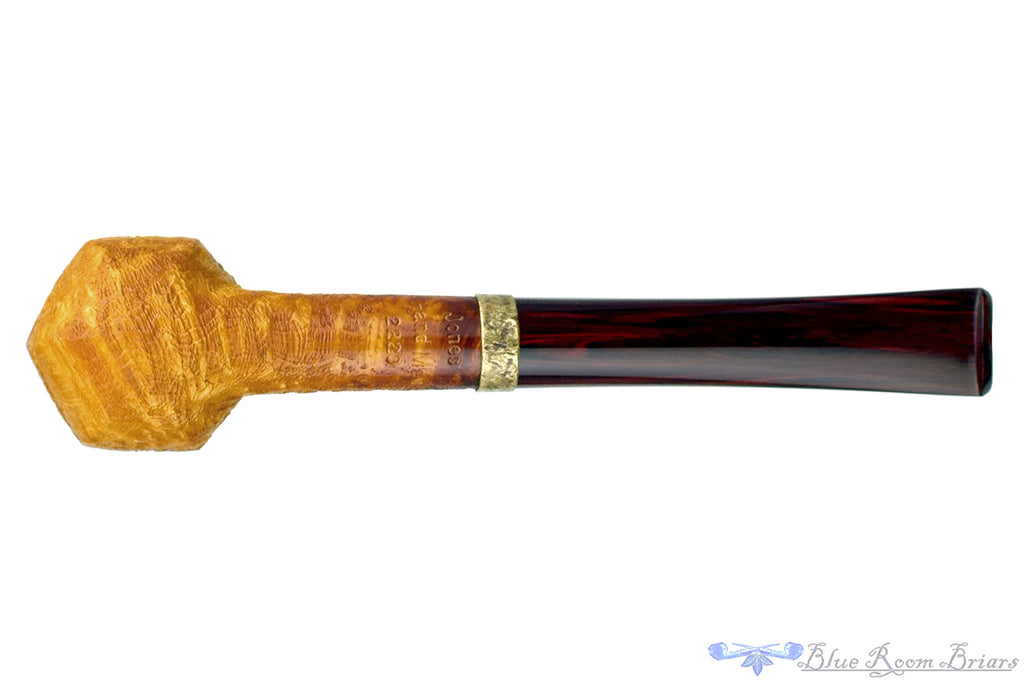 Blue Room Briars is proud to present this Jesse Jones Pipe 2220 Fumed Panel Billiard with Brindle and Hammered Brass