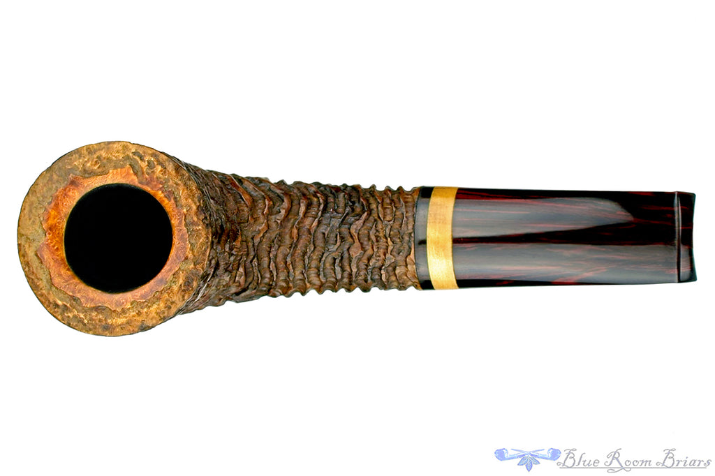 Blue Room Briars is proud to present this Andrea Gigliucci Pipe Carved 1/4 Bent Dublin with Boxwood and Brindle