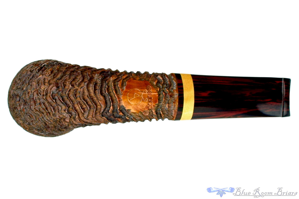 Blue Room Briars is proud to present this Andrea Gigliucci Pipe Carved 1/4 Bent Dublin with Boxwood and Brindle