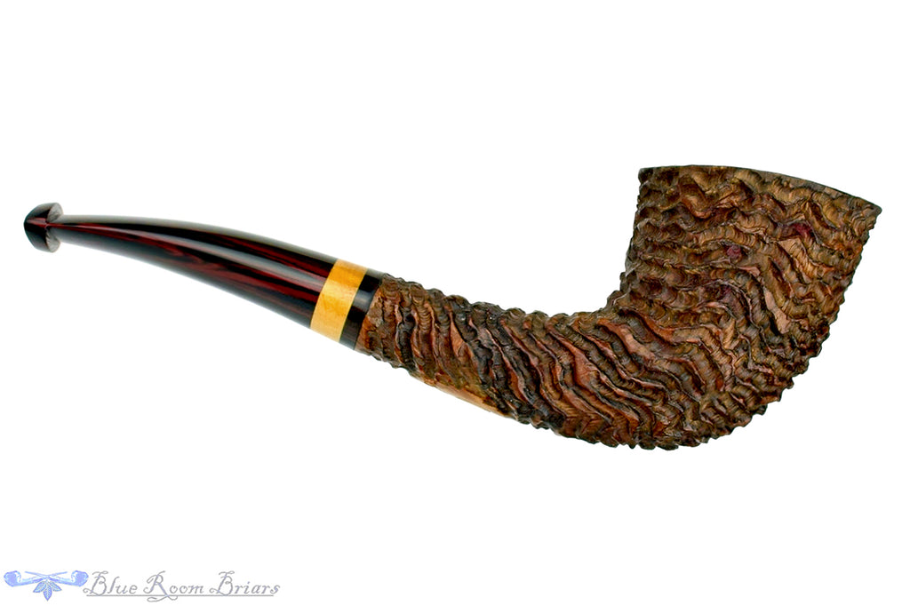 Blue Room Briars is proud to present this Andrea Gigliucci Pipe Carved 1/4 Bent Dublin with Boxwood and Brindle