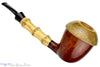 Blue Room Briars is proud to present this Sergey Cherepanov Pipe 1/8 Bent Bamboo Briar Calabash with Brindle